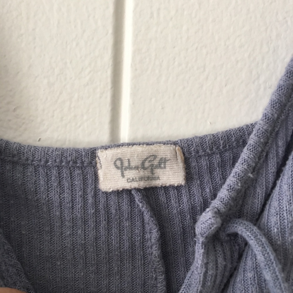 SOLD - Brandy Melville Bethany Laced-up Ribbed Top - Picture 5 of 6